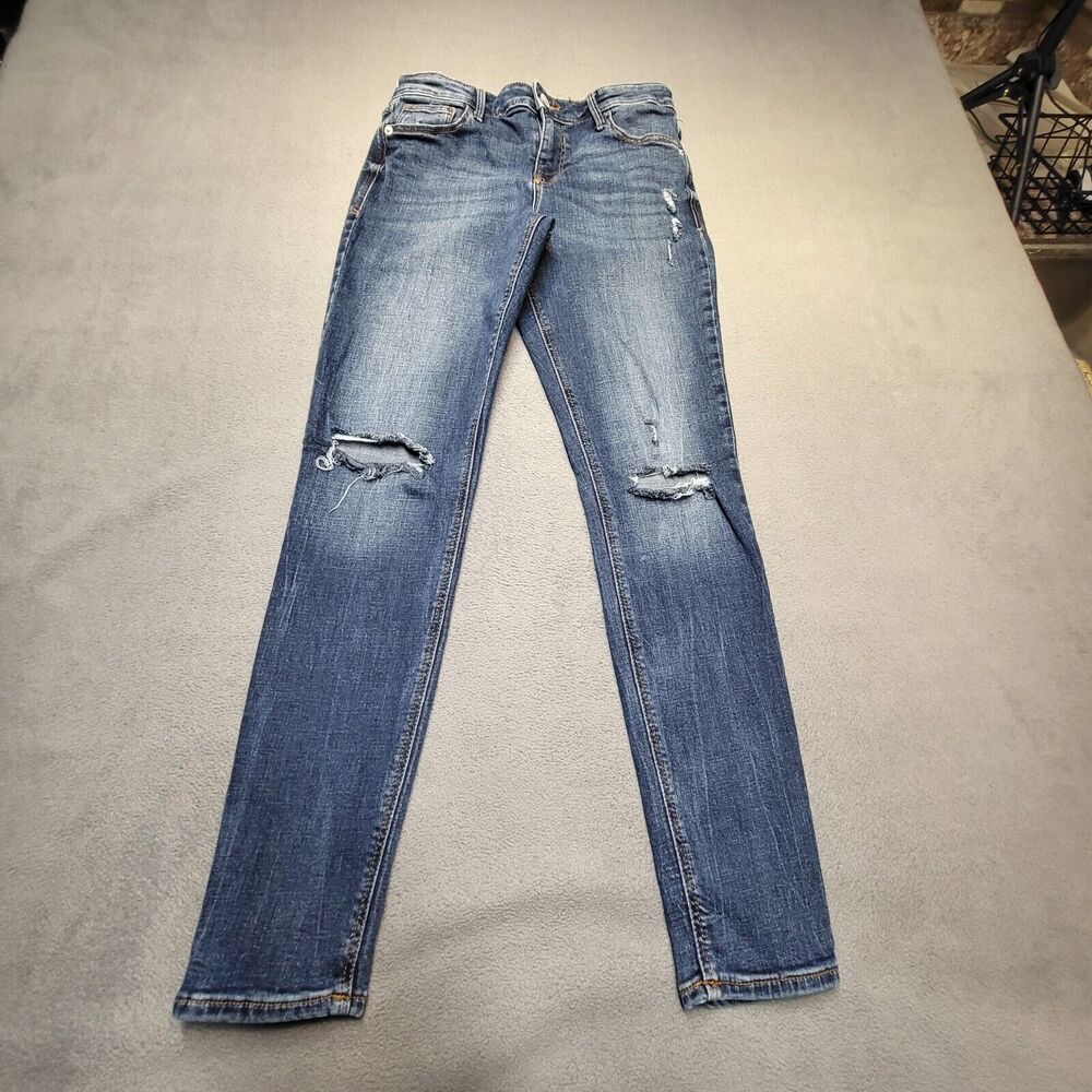 Old Navy Jeans Womens 6 Blue Skinny Distressed Denim Stretch